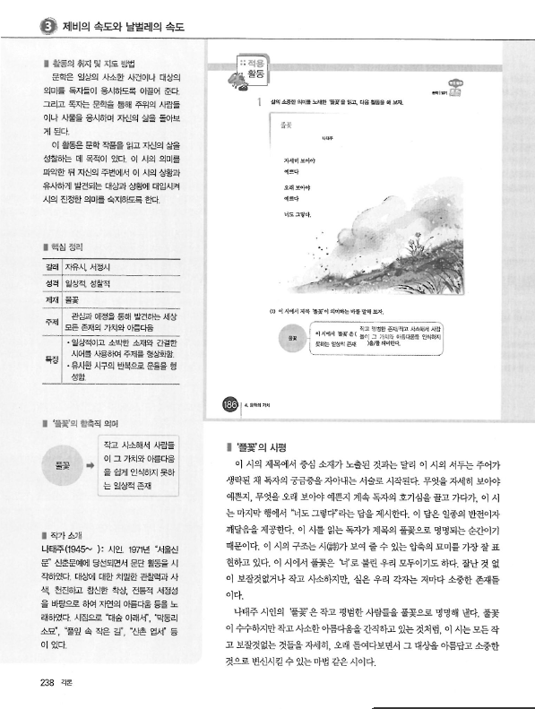 (주)미래엔 국어⑤~⑥ 238쪽 수정내용 이미지