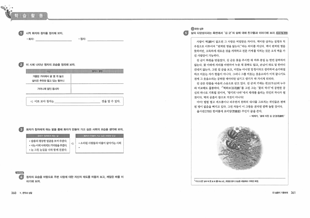 (주)미래엔 문학 358-361쪽 수정내용 이미지