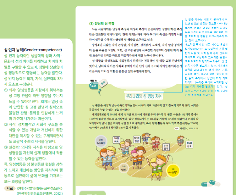 (주)천재교과서 보건 126쪽 수정내용 이미지