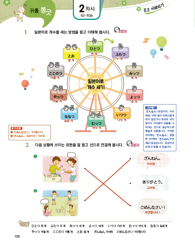 파고다북스 생활 일본어 108쪽 현행내용 이미지