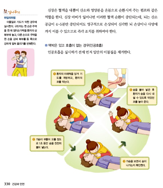 (주)미래엔 체육 330쪽 현행내용 이미지