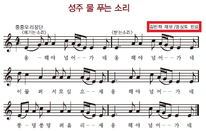 성주 물 푸는 소리 악보 수정