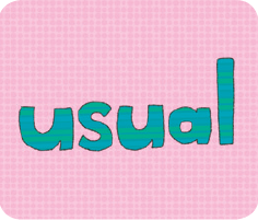 usual을 글자로 표현함.