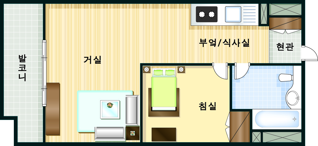 무자녀ㆍ1인 가족 주거 평면도