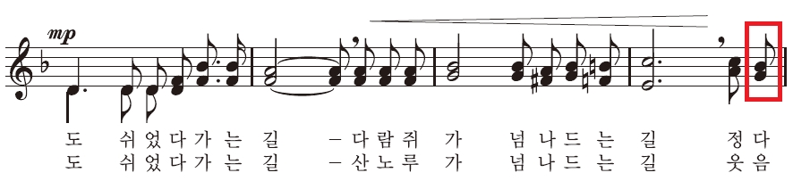 숲 속을 걸어요 악보