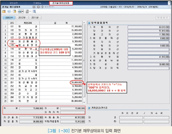 웅보출판사 회계 정보 처리 시스템 43쪽 현행내용 이미지
