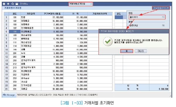 웅보출판사 회계 정보 처리 시스템 48쪽 수정내용 이미지