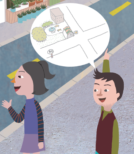 남자아이 머리말 풍선에 약도 그림