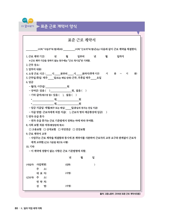 꿈결 진로와 직업 80쪽 현행내용 이미지