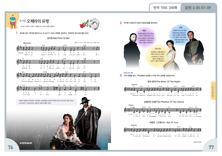 (주)지학사 음악① 124쪽 현행내용 이미지