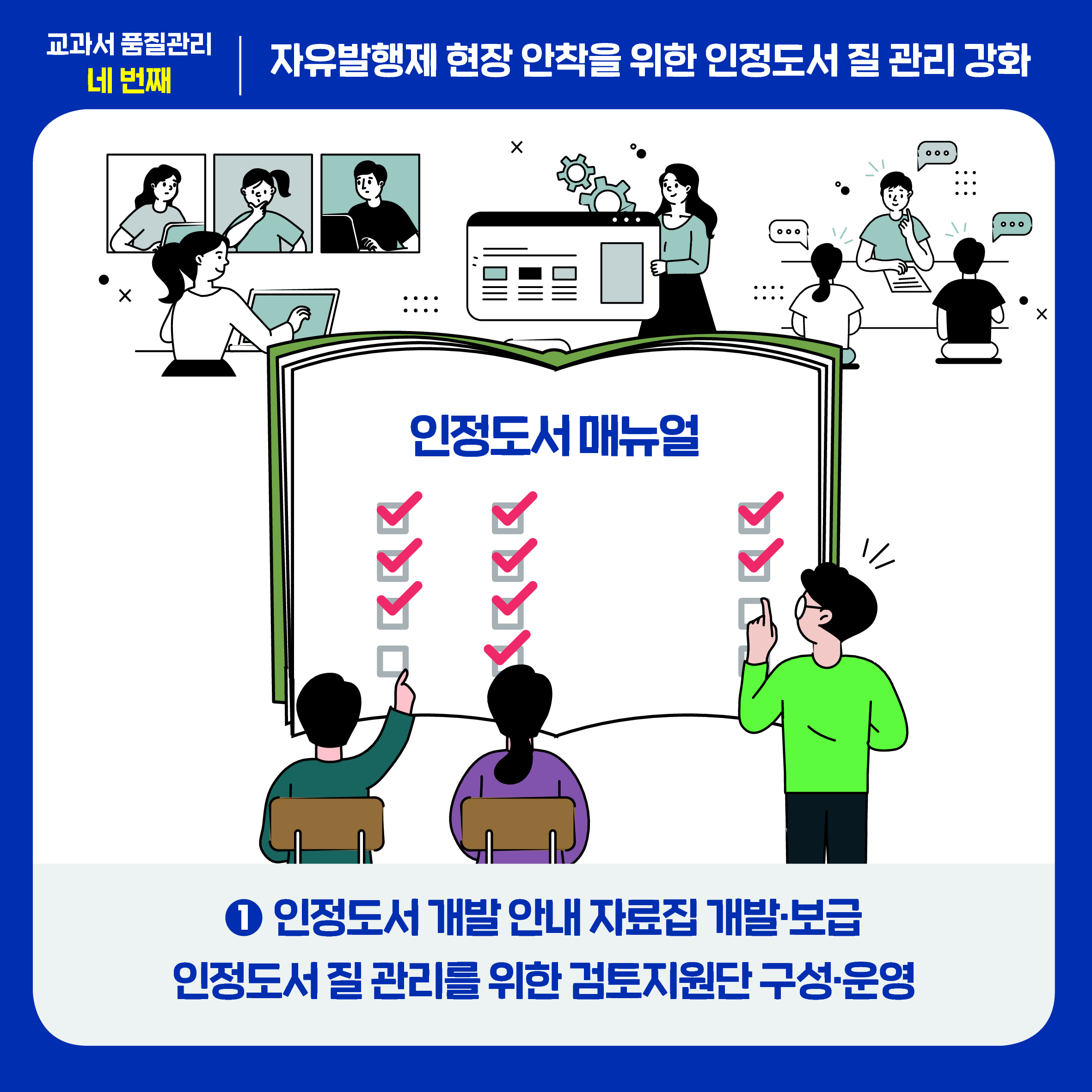 인정도서 개발 안내 자료집 개발 보급 인정도서 질 관리를 위한 검토지원단 구성 운영