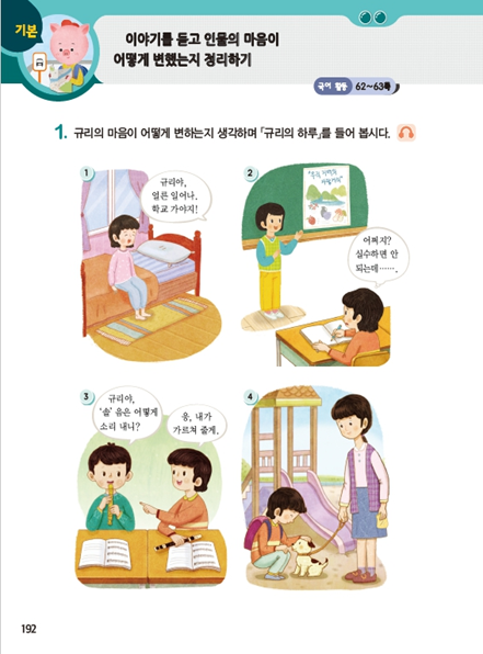 (주)미래엔 국어(3~4학년군)3-2 192쪽 현행내용 이미지