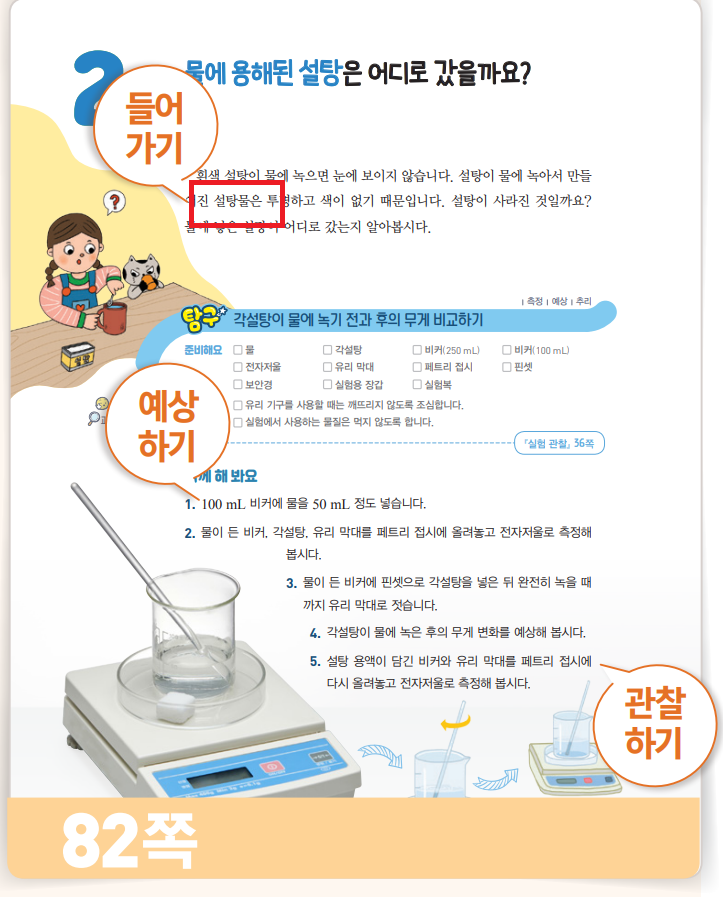 (주)천재교육 과학(5~6학년군)5-1(전자저작물 CD 포함) 302쪽 수정내용 이미지