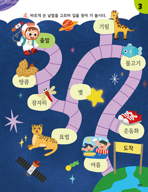 (주)미래엔 국어(1～2학년군)1-1나 197쪽 현행내용 이미지