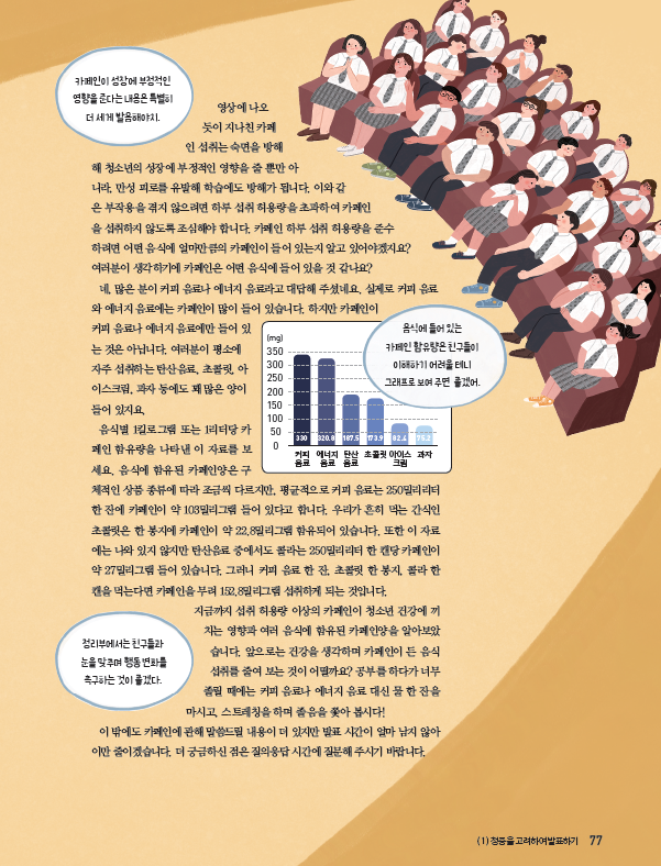 (주)천재교과서 공통국어2 77쪽 현행내용 이미지