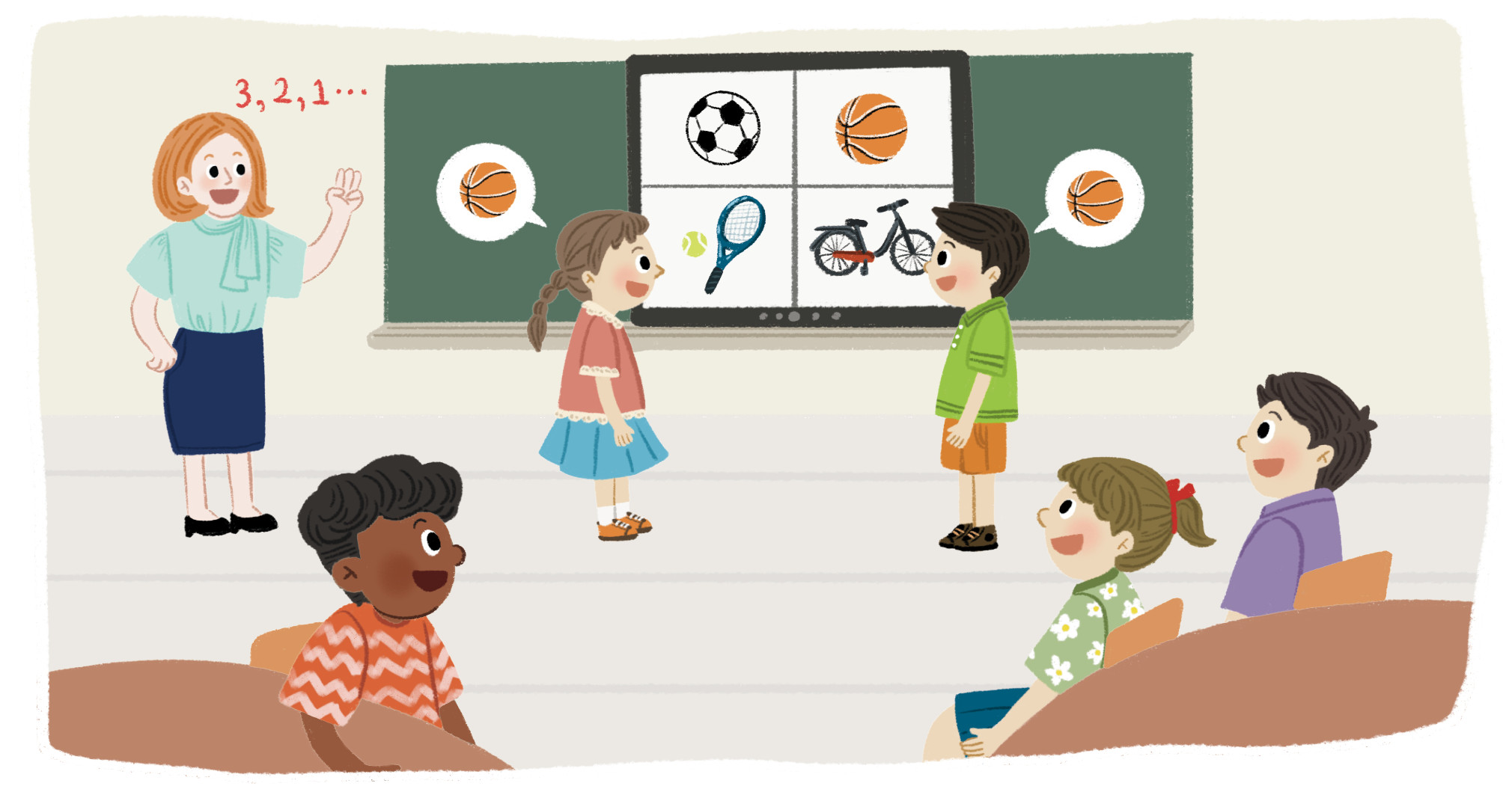 (주)아이스크림미디어 영어4지도서(전자저작물 포함) U6 > Play Time 1 > 메인화면 삽화쪽 현행내용 이미지