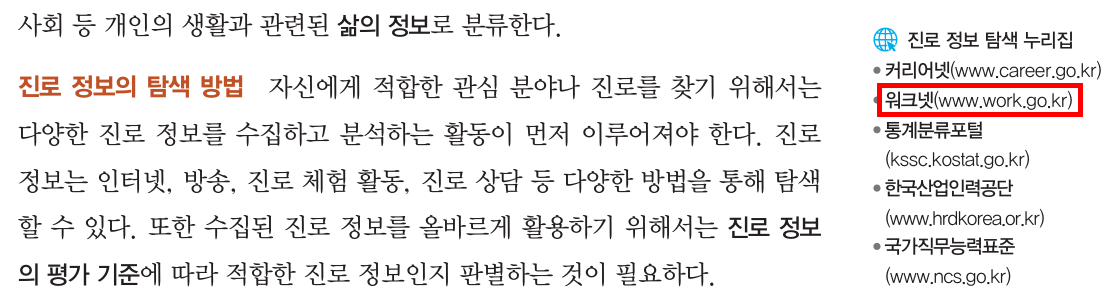 (주)지학사 진로와 직업 89쪽 현행내용 이미지