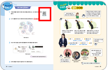 (주)천재교과서 일본어 회화 5쪽 현행내용 이미지