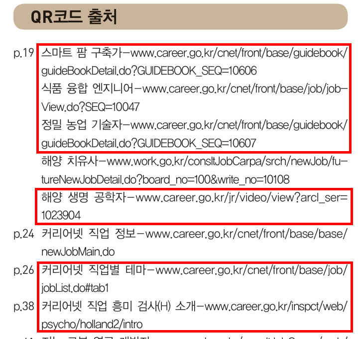 (주)지학사 진로와 직업 171쪽 현행내용 이미지