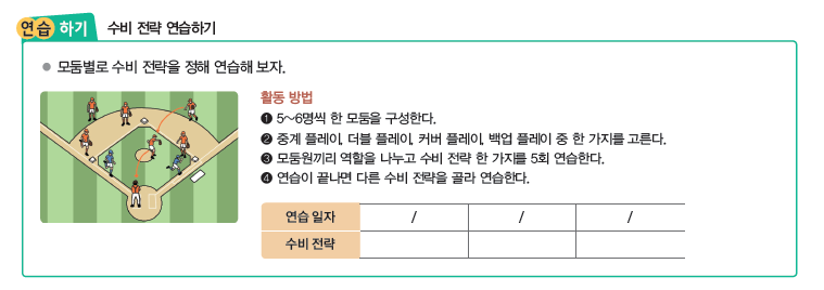 (주)교학사 스포츠 생활2 122쪽 수정내용 이미지