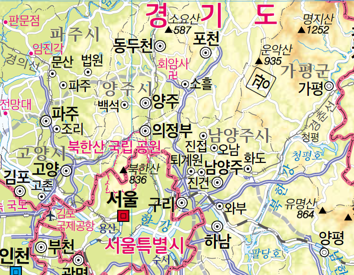 (주)미래엔 사회과 부도 55쪽 현행내용 이미지