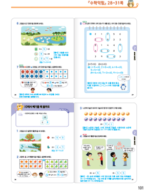 (주)천재교과서 수학익힘(1～2학년군)1-2 101쪽 현행내용 이미지