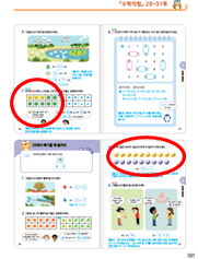 (주)천재교과서 수학익힘(1～2학년군)1-2 101쪽 수정내용 이미지