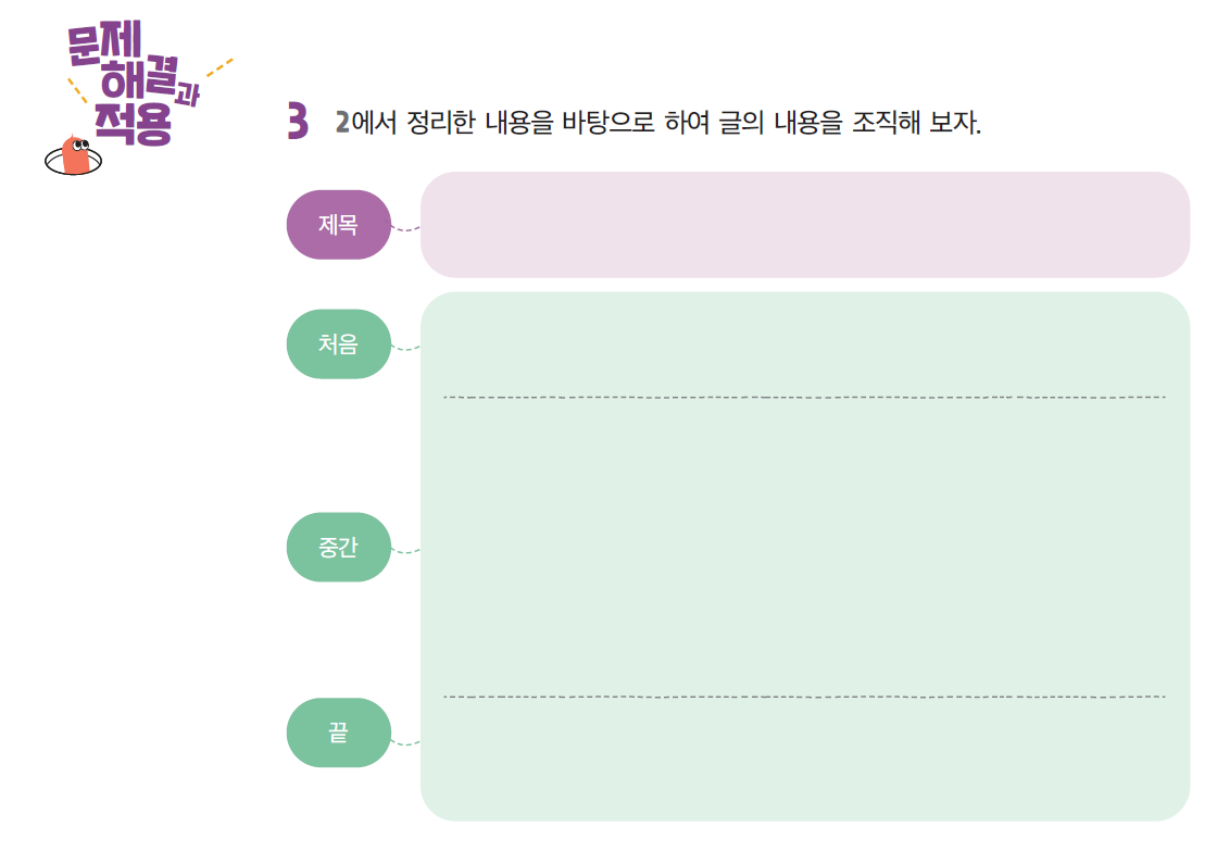 (주)미래엔 국어1-1 202쪽 현행내용 이미지
