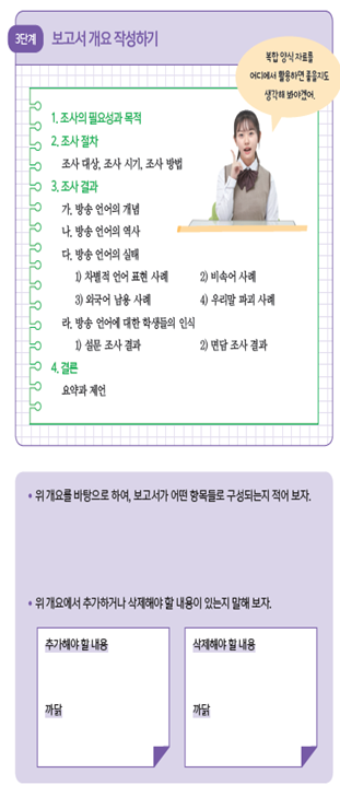 (주)천재교과서 공통국어2 198쪽 수정내용 이미지