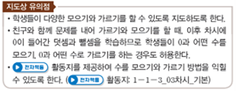 동아출판(주) 수학(1～2학년군)1-1(전자책등 포함) 213쪽 수정내용 이미지