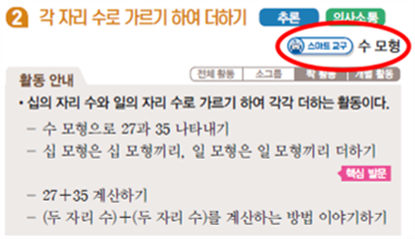 동아출판(주) 수학(1～2학년군)2-1(전자책등 포함) 220쪽 수정내용 이미지