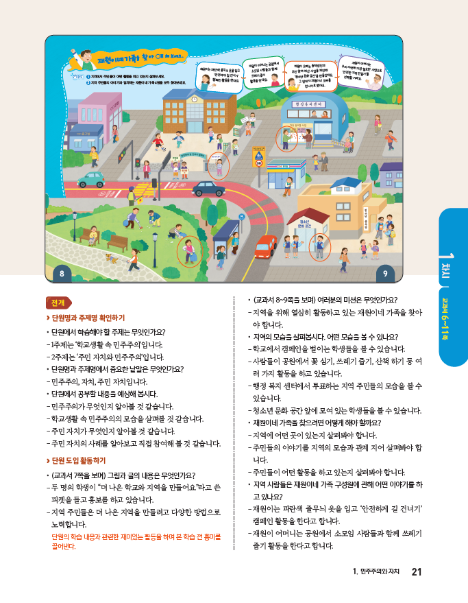 (주)아이스크림미디어 사회4-2지도서(전자저작물 포함) 21쪽 수정내용 이미지