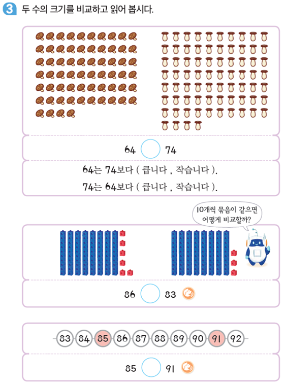 동아출판(주) 수학(1～2학년군)1-2 30쪽 현행내용 이미지