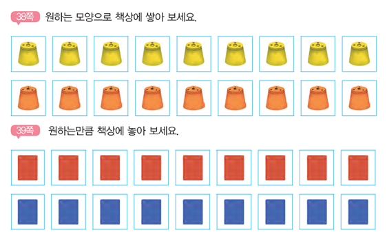 동아출판(주) 수학(1～2학년군)1-2 꾸러미2쪽 현행내용 이미지